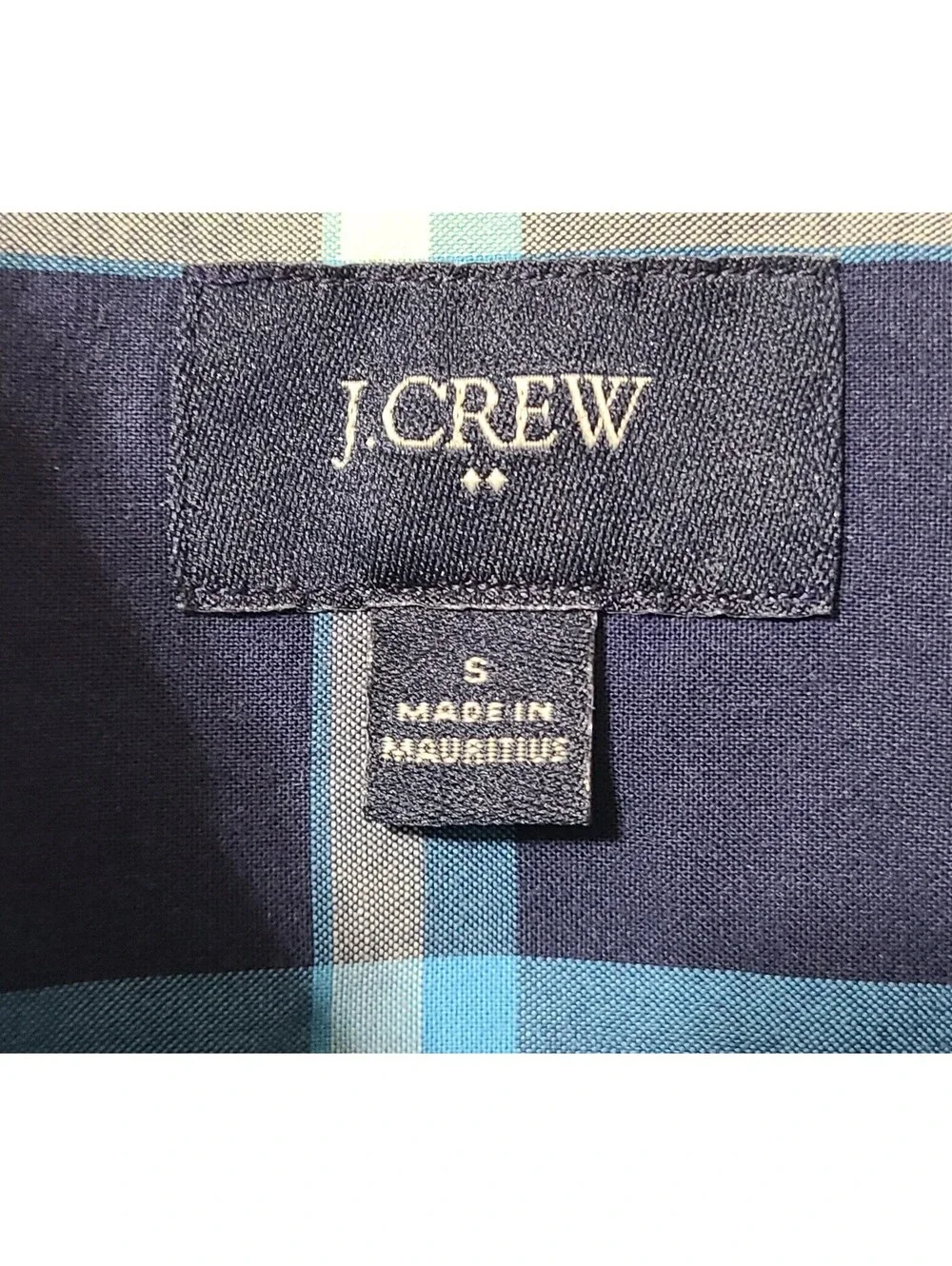 J Crew Plaid Shirt Mens Sz Small Blue Plaid Button Down 100% Cotton Coastal EUC
